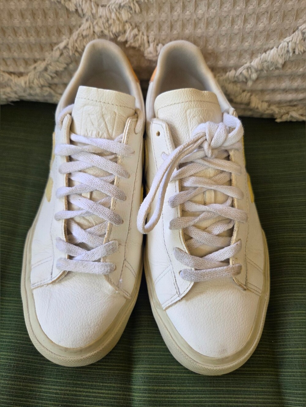 VEJA CAMPO LEATHER WHITE SUN PEACH SNEAKERS - Picture 6 of 9